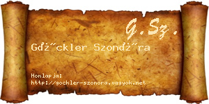 Göckler Szonóra névjegykártya